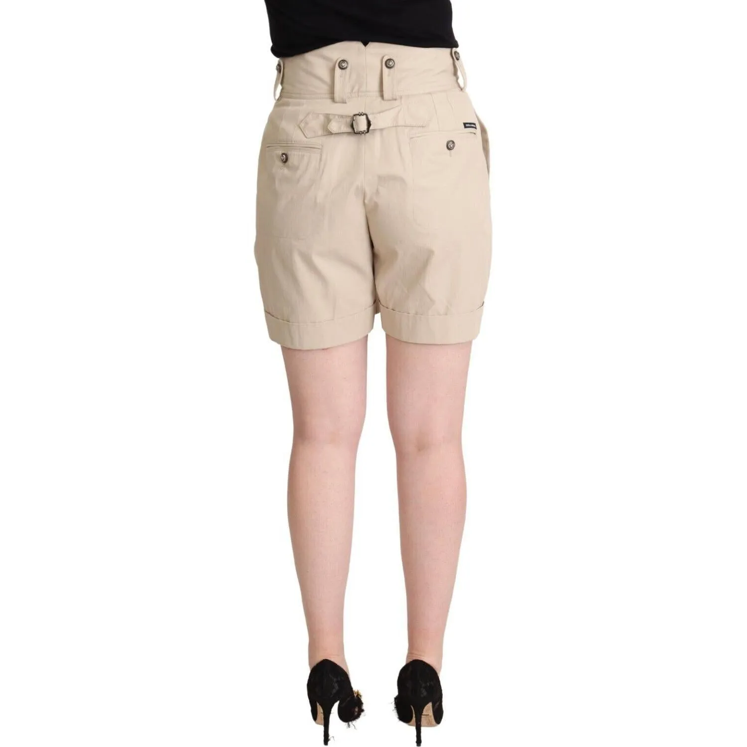 Dolce & Gabbana High-Waisted Beige Cargo Shorts