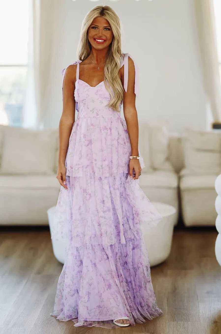 Don't Make Me Blush Maxi Gown - Lavender