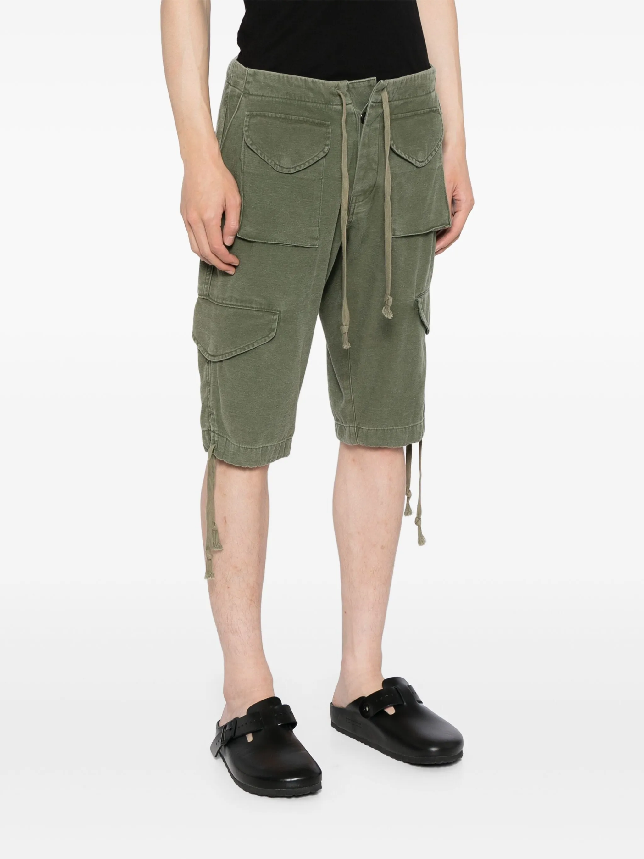 DRAWSTRING CARGO COTTON SHORTS