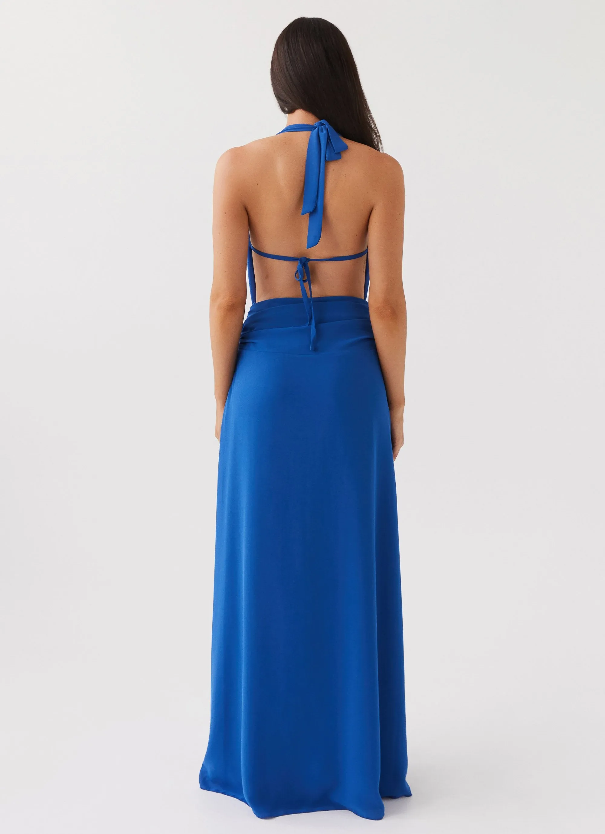 Elysia Chiffon Maxi Dress - Cobalt