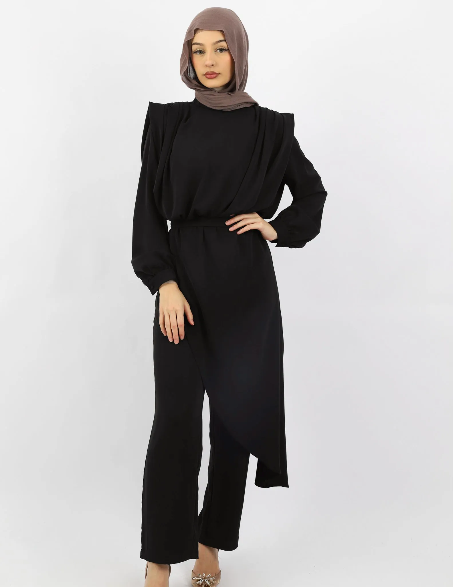 Escape Azora Asymmetric Blouse and Pants Set