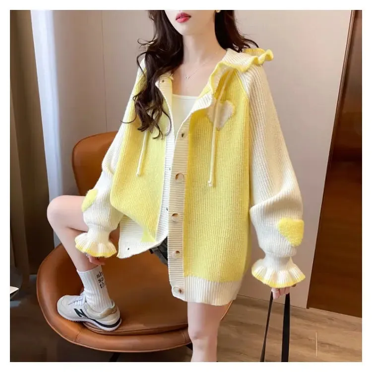 Fashion Flared Sleeves Knitted Cardigan For Women