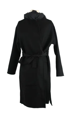 Fleole Wool Dress Wrap Coat w/ Down Bib