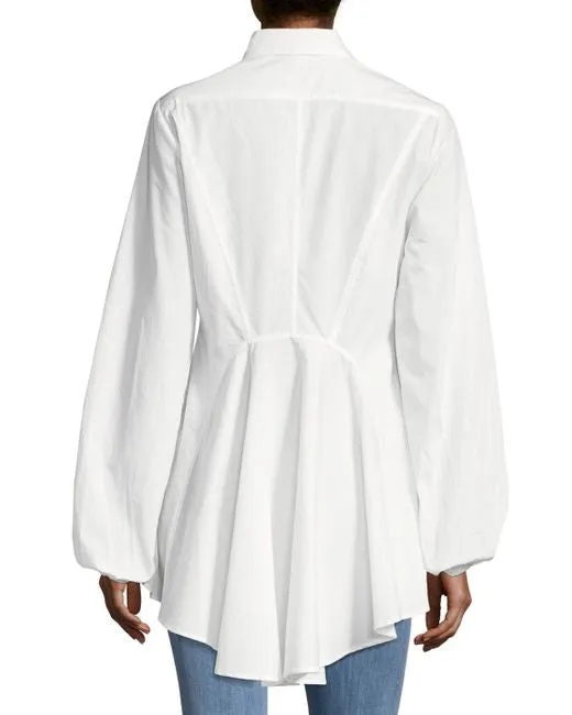 FREE PEOPLE All The Time New Tunic White Peplum Top