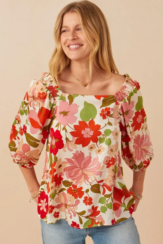 HAY106 - FLORAL PRINT BLOUSE