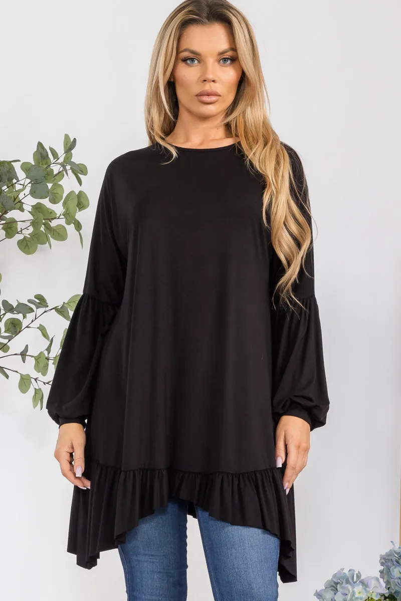 HH428X-SOLID - Long Sleeve Tunic