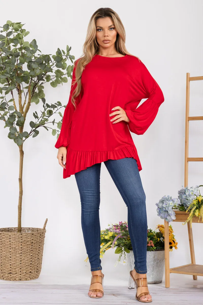 HH428X-SOLID - Long Sleeve Tunic