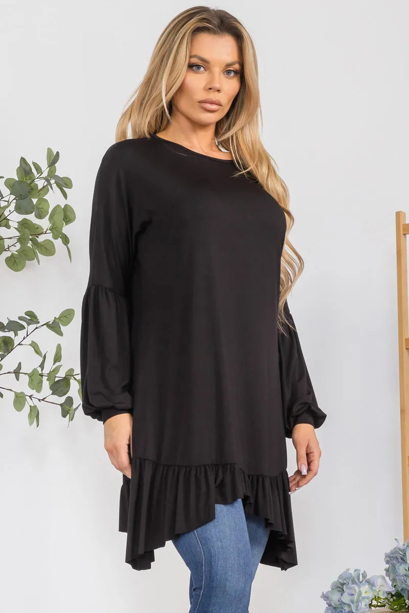 HH428X-SOLID - Long Sleeve Tunic