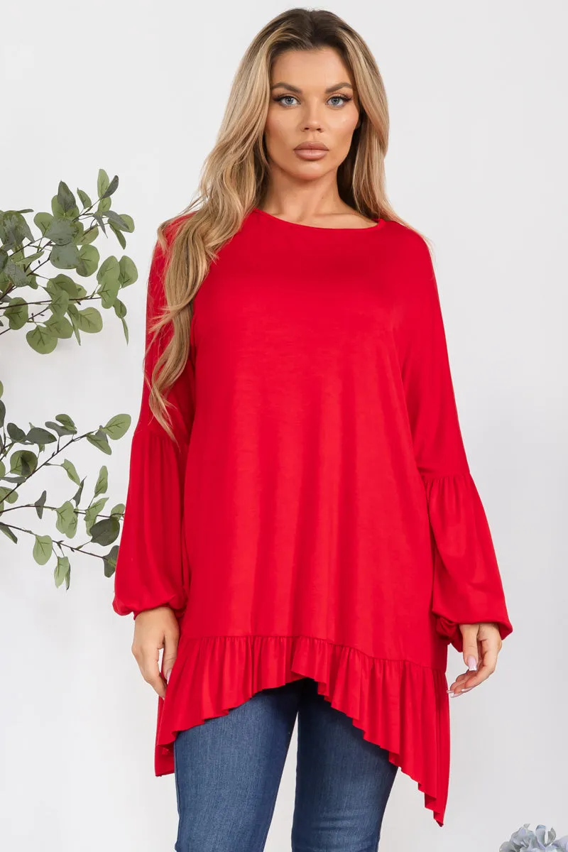 HH428X-SOLID - Long Sleeve Tunic