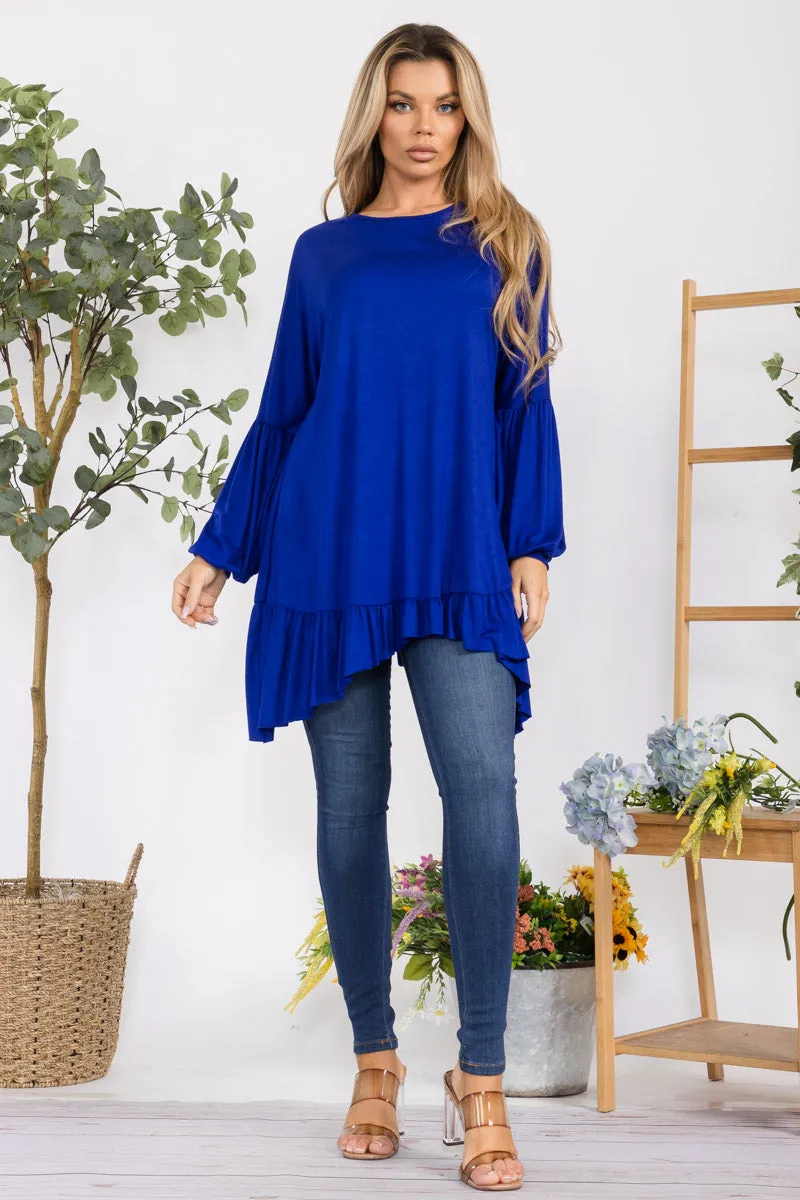 HH428X-SOLID - Long Sleeve Tunic