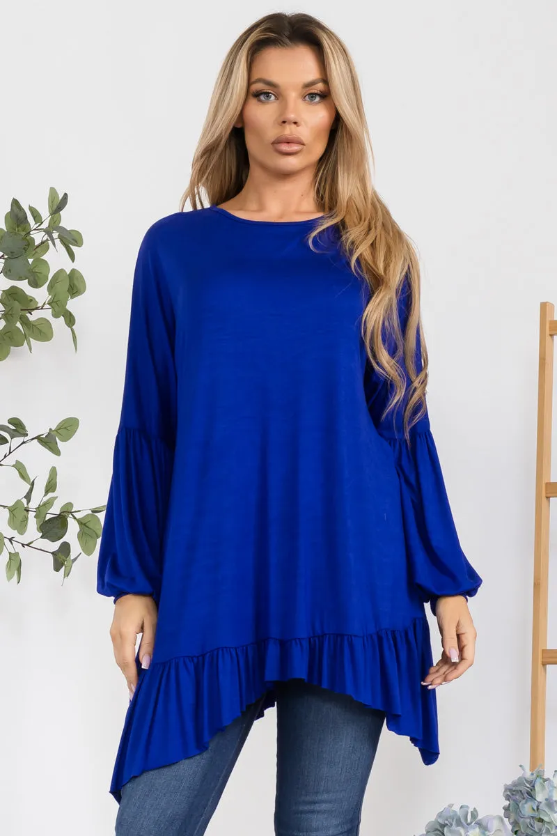 HH428X-SOLID - Long Sleeve Tunic