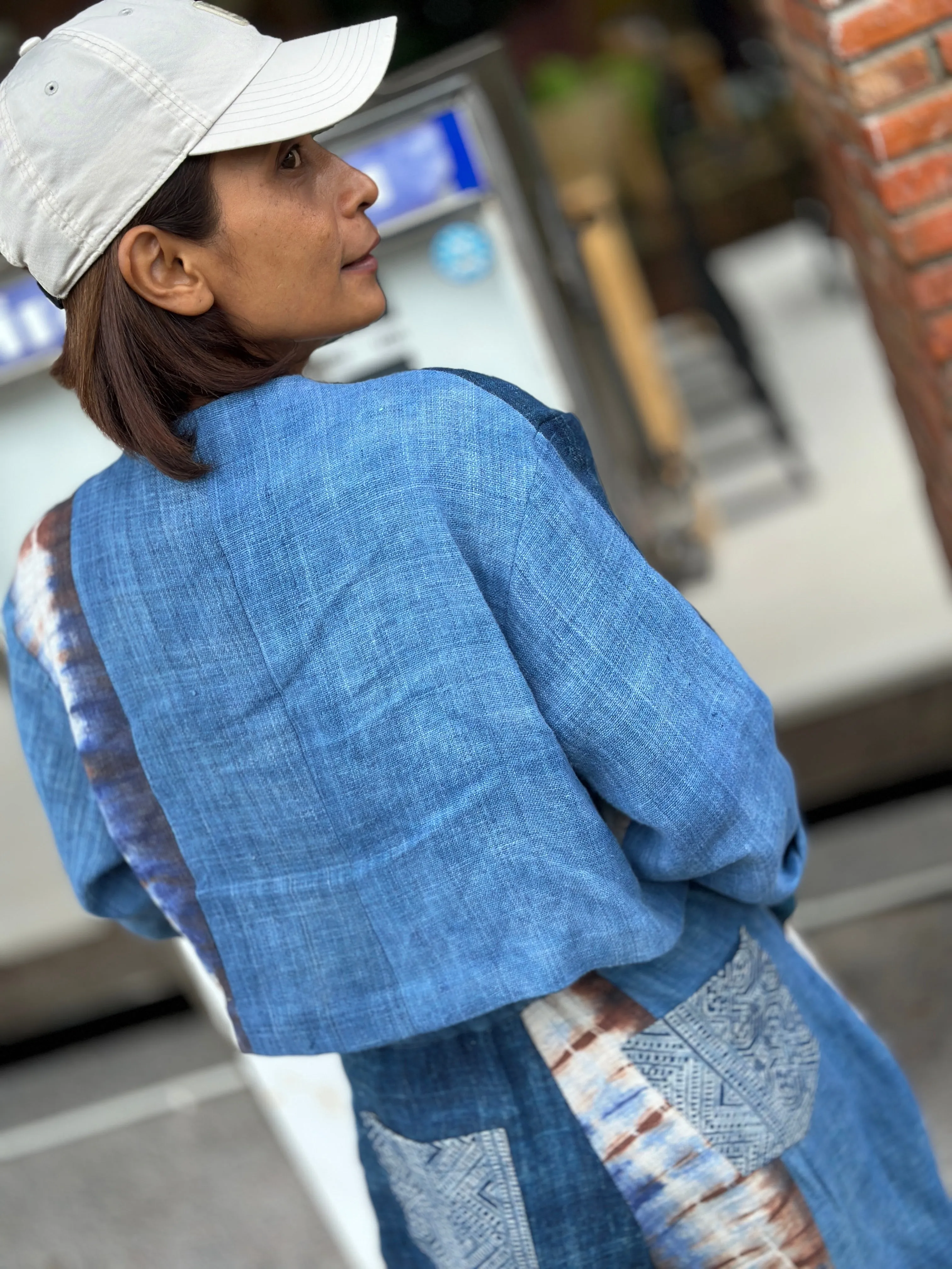 Indigo pants and matching jacket top