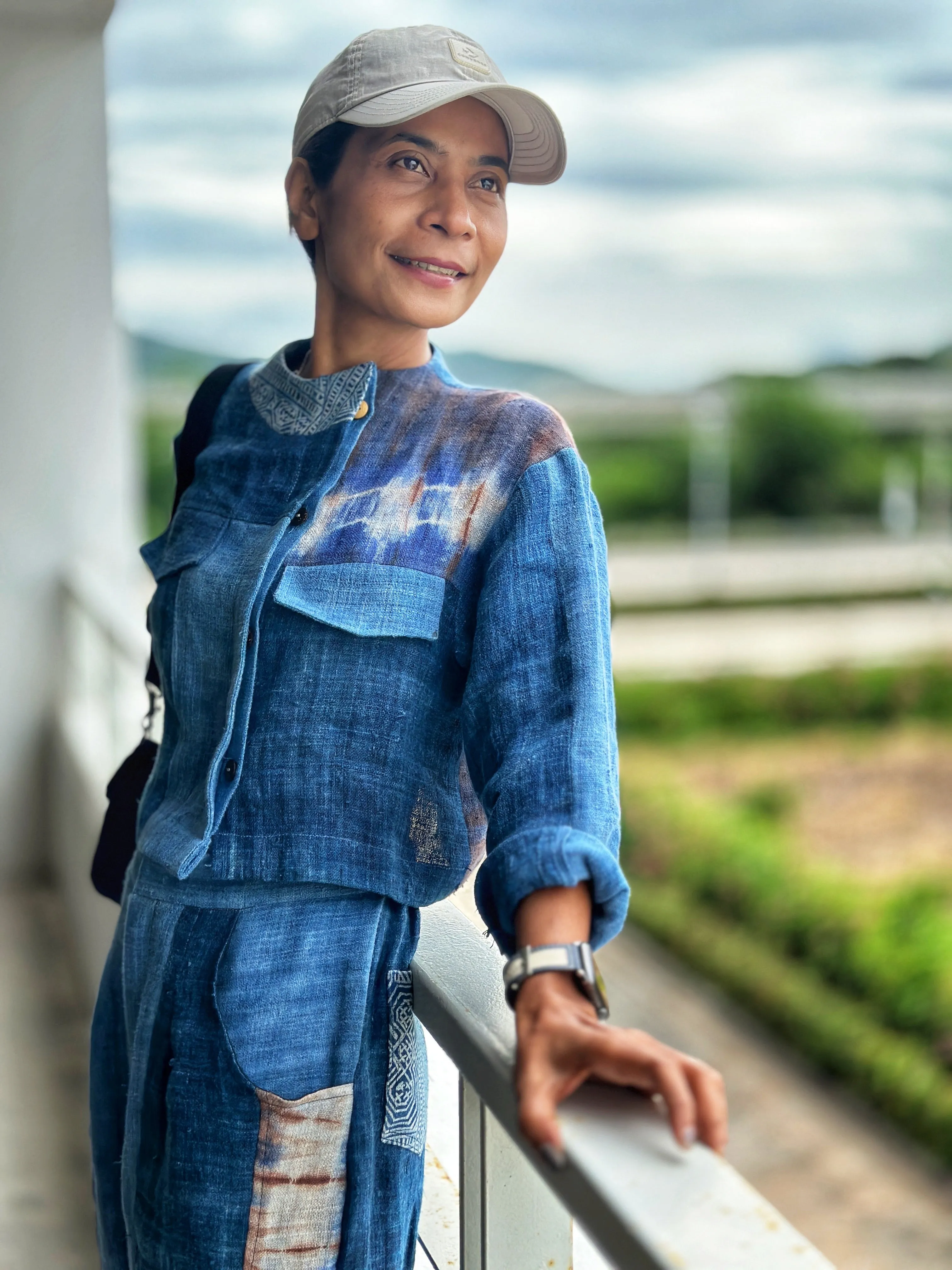 Indigo pants and matching jacket top