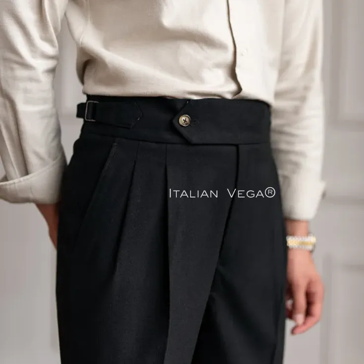 Italian Black Signature Formal Gurkha Pants by ITALIAN VEGA®