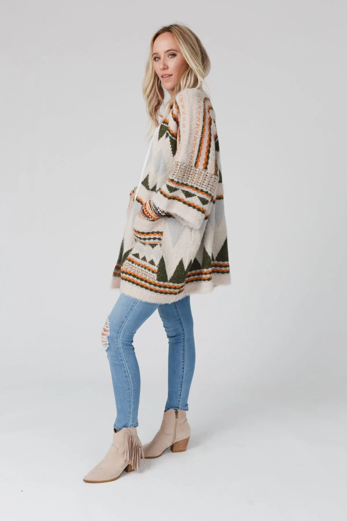 Keep It Up Oversized Cardigan - Olive