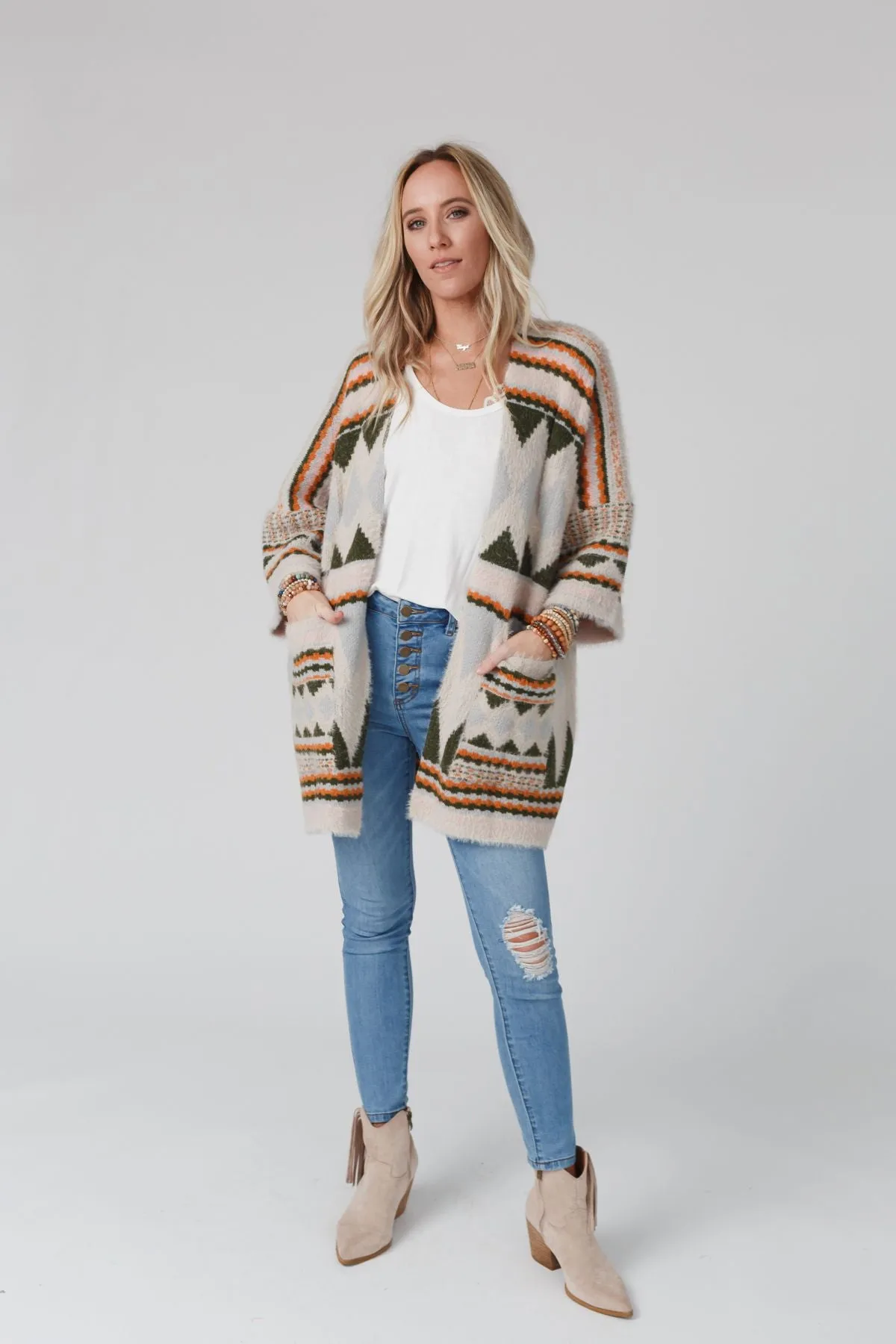 Keep It Up Oversized Cardigan - Olive