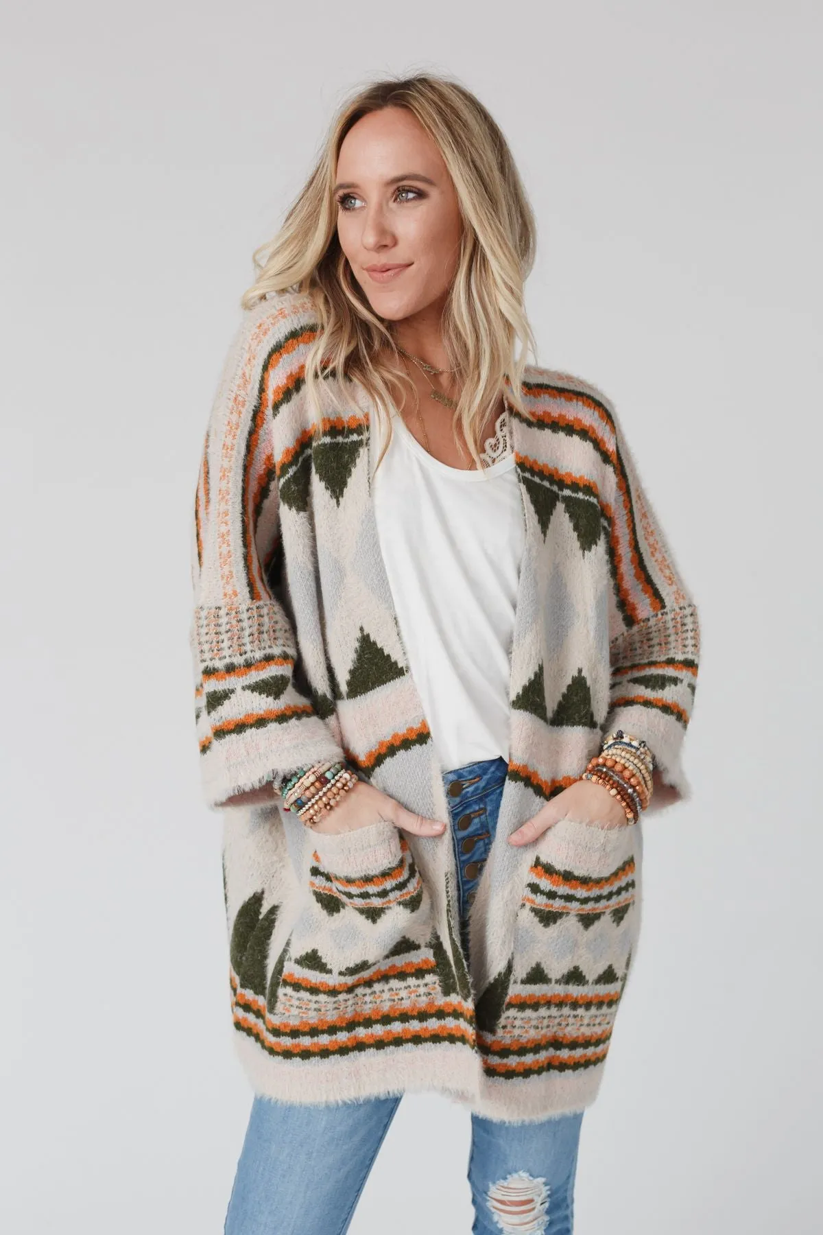 Keep It Up Oversized Cardigan - Olive