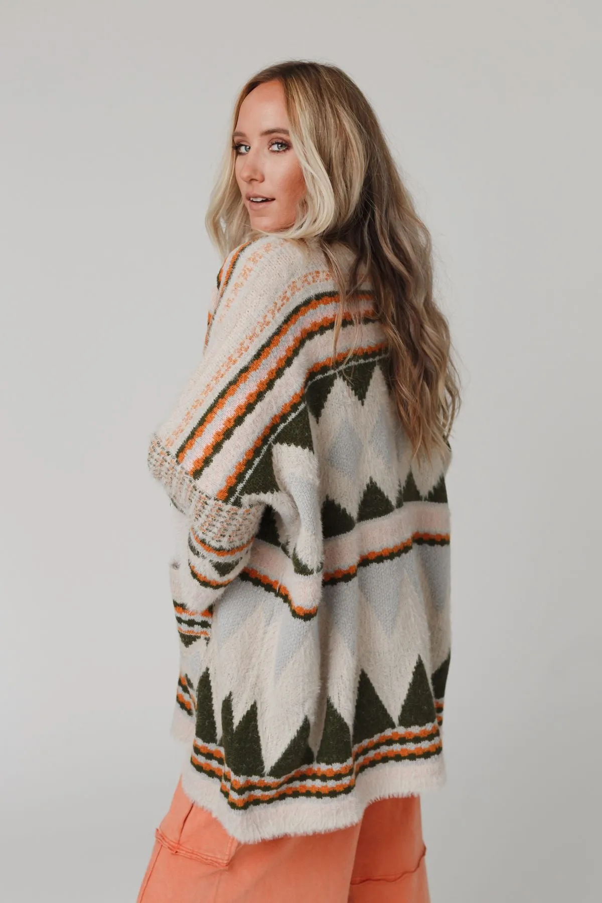 Keep It Up Oversized Cardigan - Olive