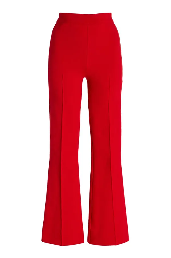 Kick Stretch-Cotton Pants In Subtle Jacquard Red