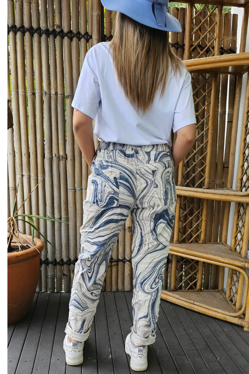 La Strada Wave Print Jogger