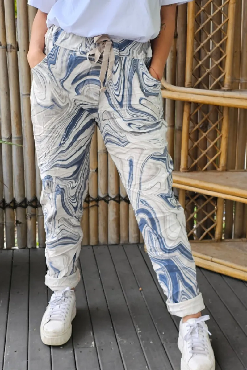 La Strada Wave Print Jogger