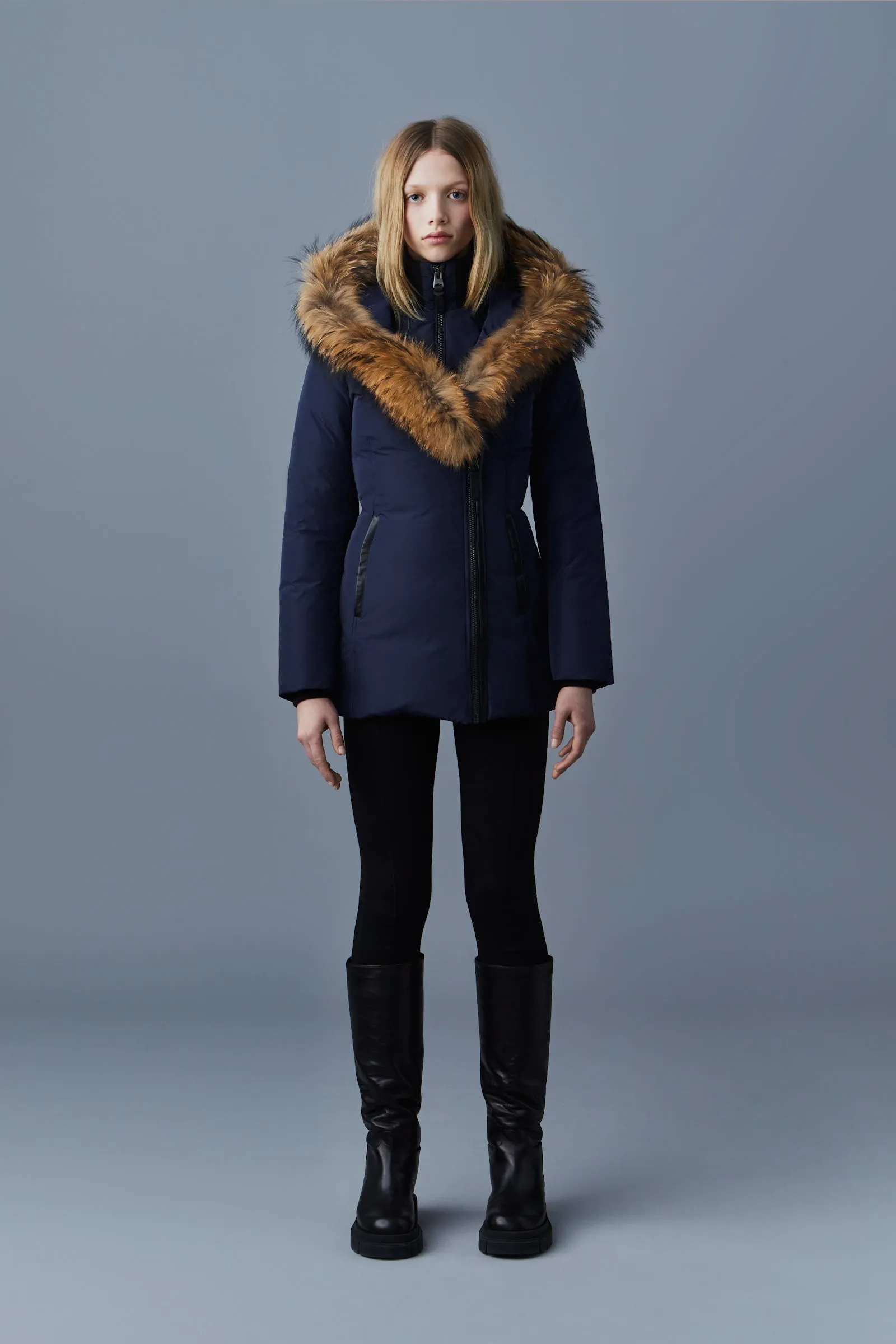 MACKAGE ADALI-F - Down Coat With Natural Fur Signature Mackage Collar