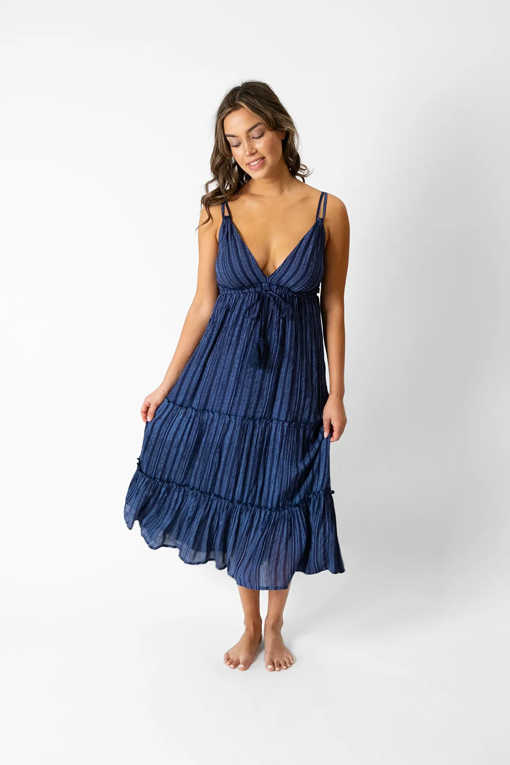 Marina Stripe Strappy Maxi Dress