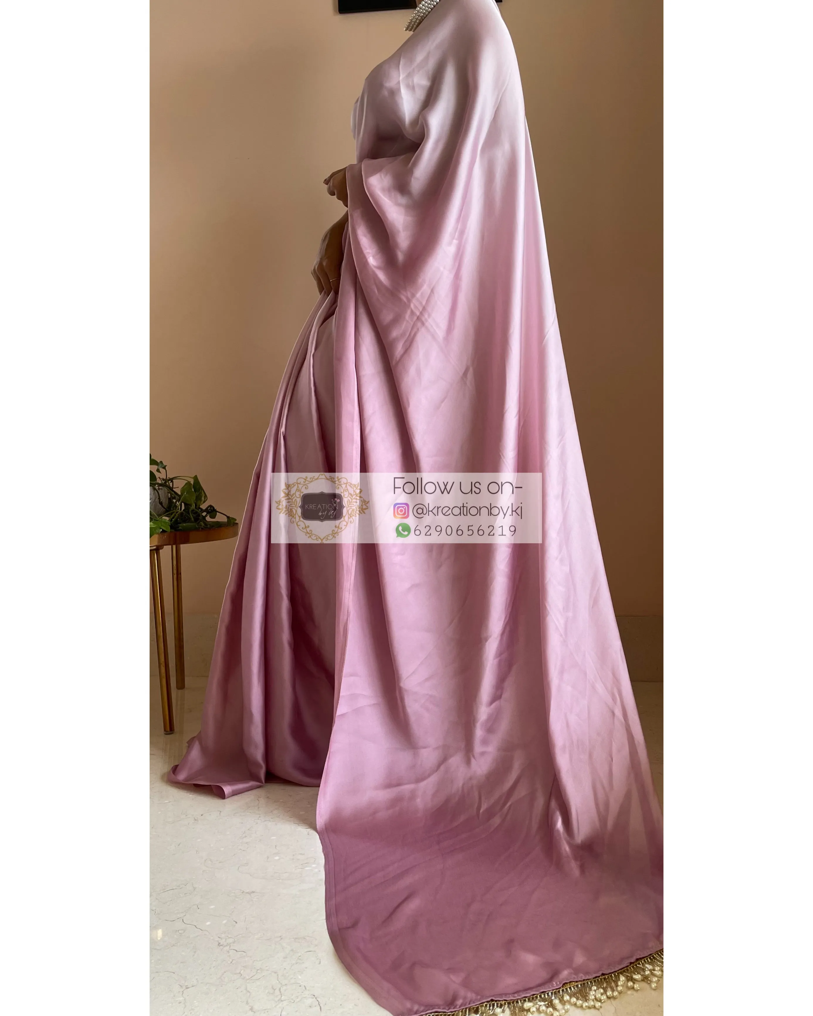 Mauve Ombré Crepe Silk Saree