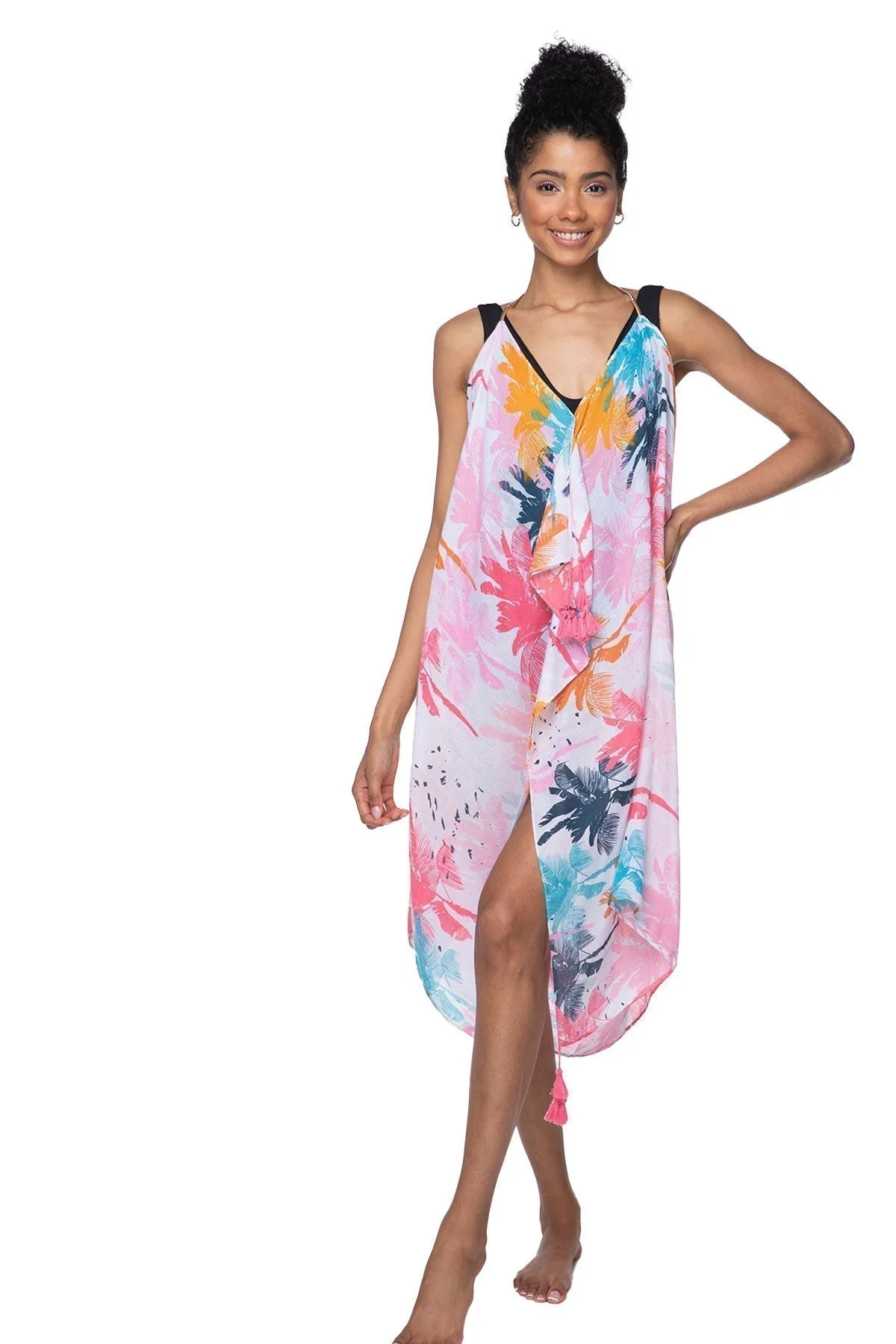 Maxi Halter Sundress Coverup in Washed Ashore Print