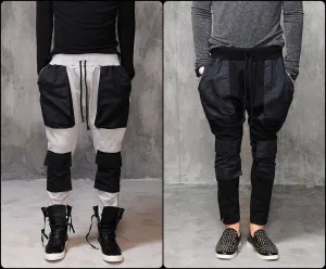 Men Drop Crotch Multi Twill Pocket Cargo Baggy Jogger Pant