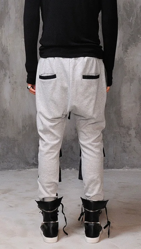 Men Drop Crotch Multi Twill Pocket Cargo Baggy Jogger Pant