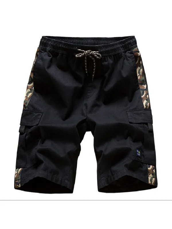 Men's Camouflage Print Panel Multi Cargo Shorts