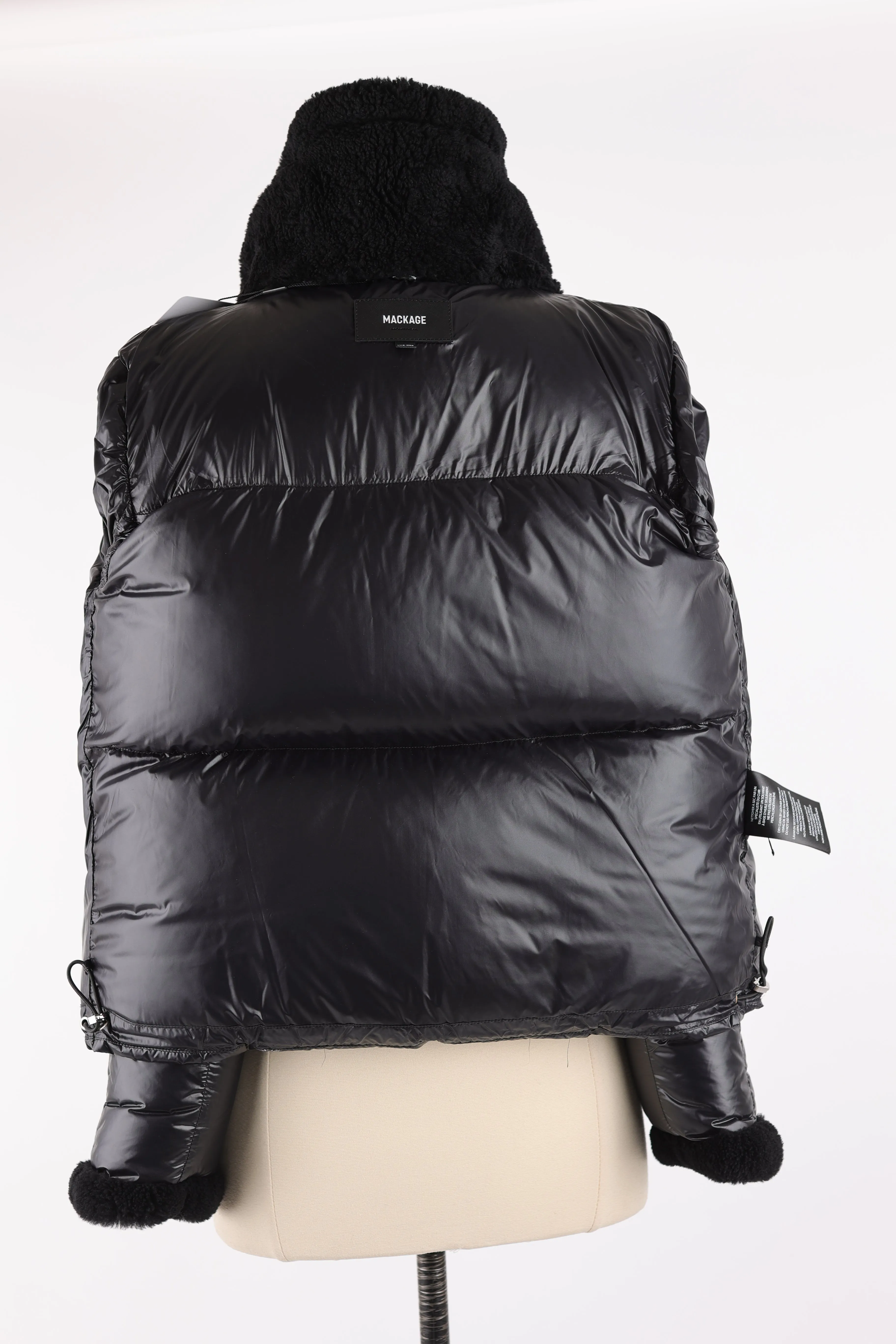 Miya Shearling Trim Down Puffer Jacket