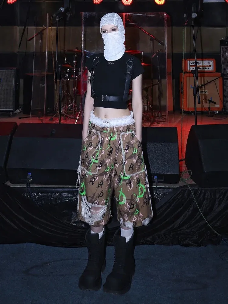 Moon camouflage cropped pants【s0000008702】