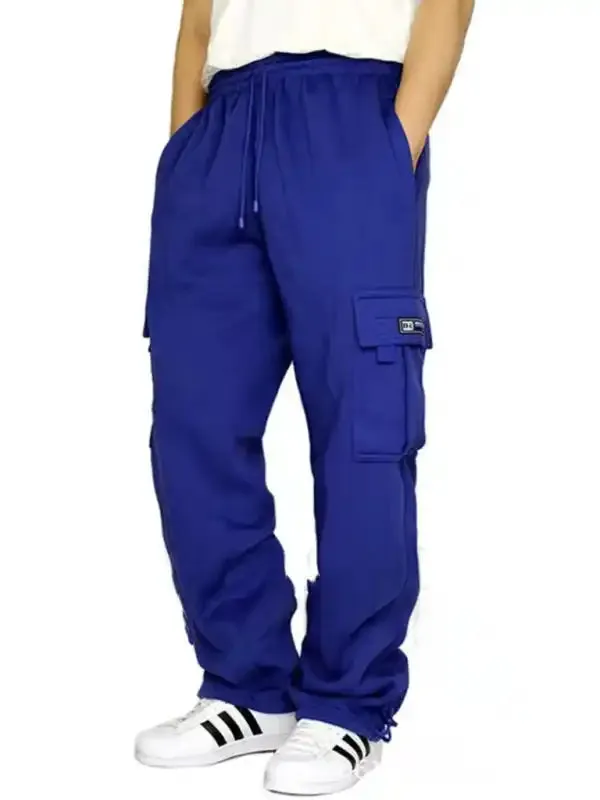 New sports and leisure loose foot multi-pocket tether men’s loose overalls trousers