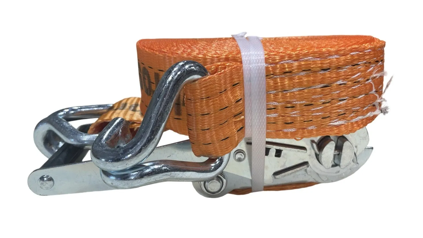 Orange Long Ratchet/Tie Down Straps. 2"w x 27'l