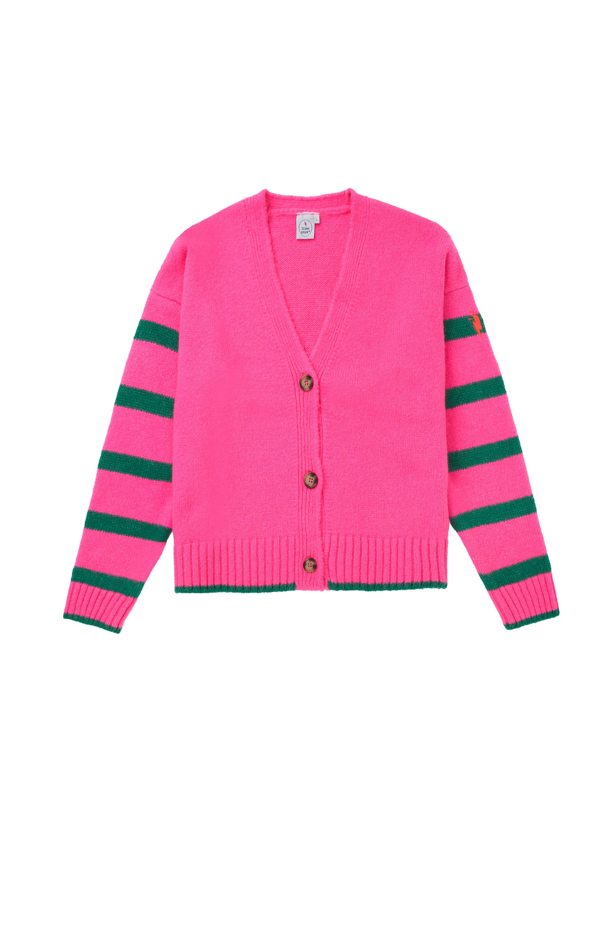 Pink and Green Stripe Cardigan