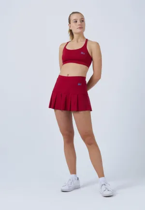 Pleated Tennis Skort, burgundy red