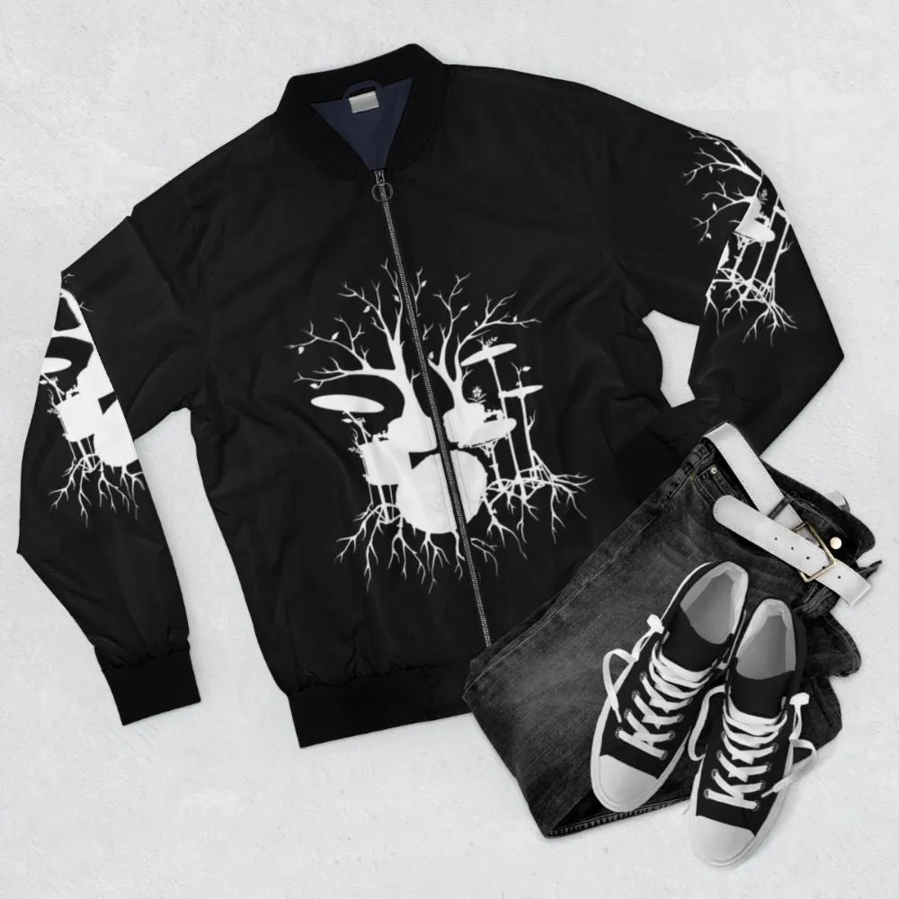 "Drum Tree" Bomber Jacket - Musical Nature Inspired Design