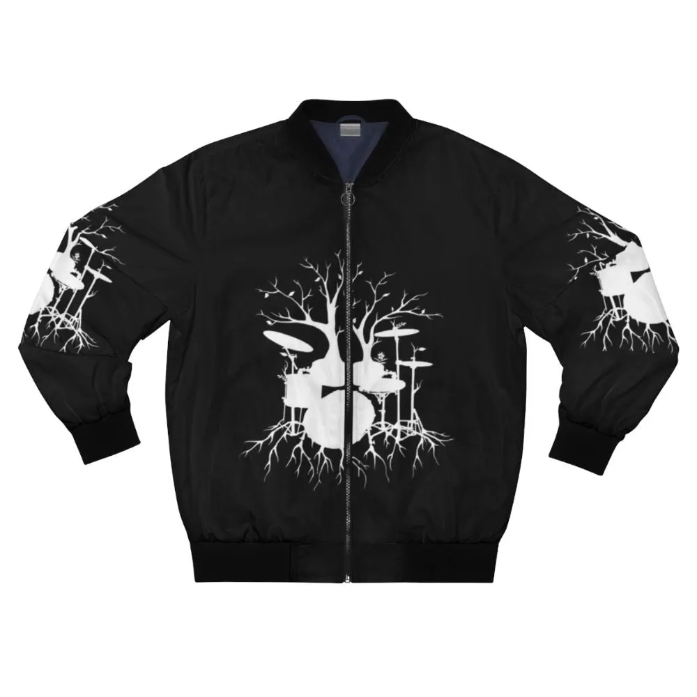 "Drum Tree" Bomber Jacket - Musical Nature Inspired Design