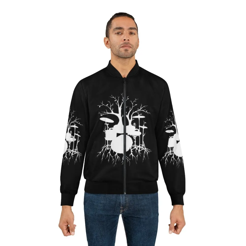 "Drum Tree" Bomber Jacket - Musical Nature Inspired Design