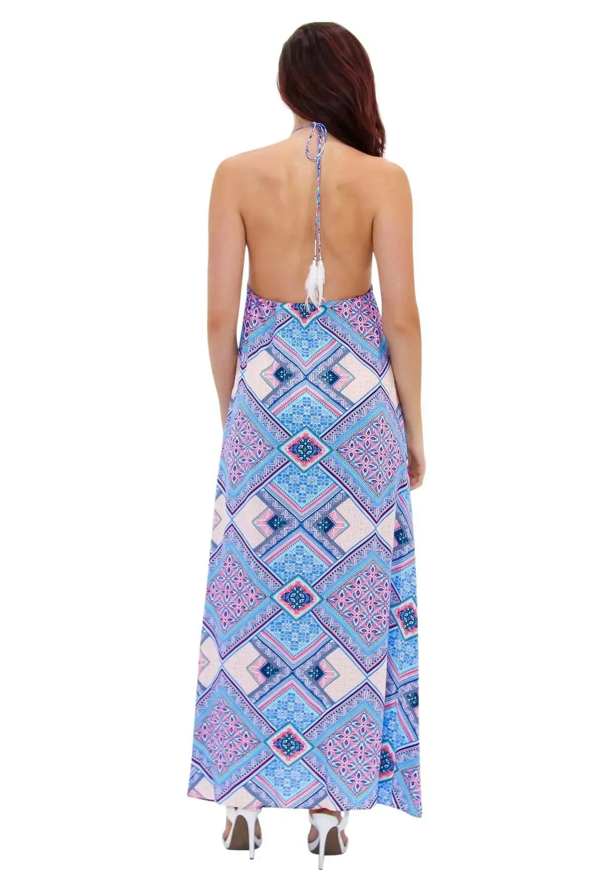 Rayon Luxury Resort Strappy Maxi Dress For Beachwear and Cruise Wear