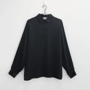 Satin Sheen Black Blouse