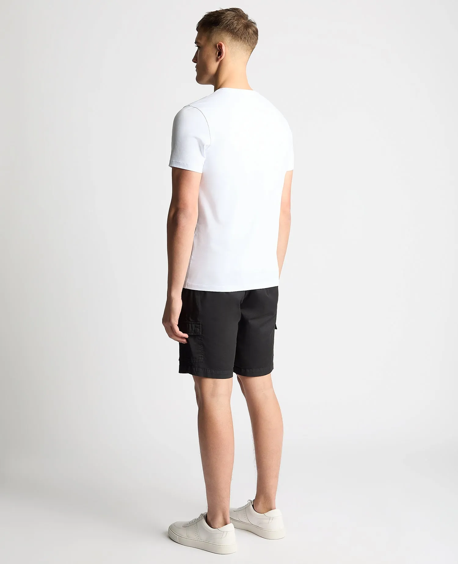 Slim Leg Cotton Stretch Cargo Shorts