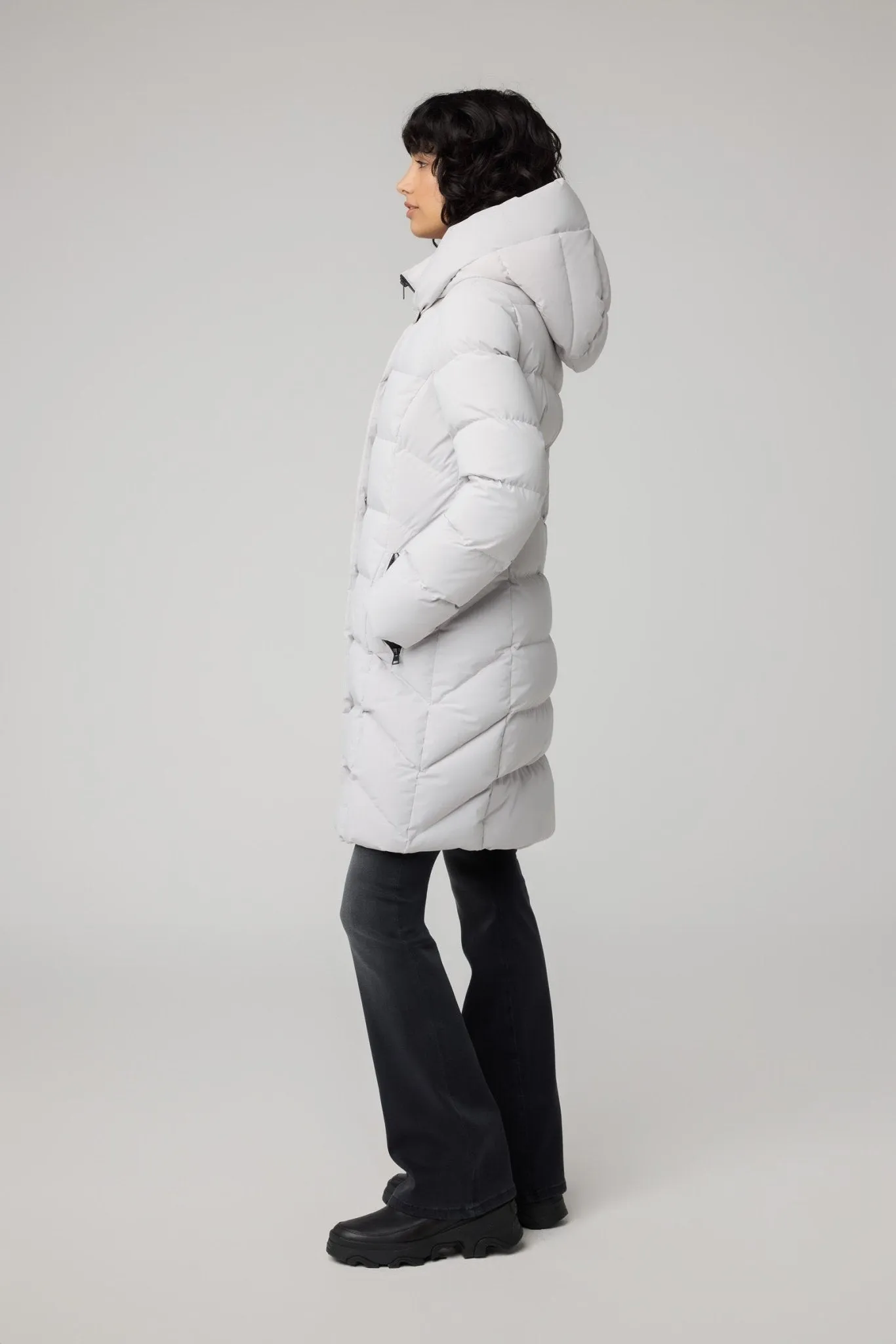 SOIA&KYO SONNY-N - Slim-Fit Novo Down Coat With Bib & Hood