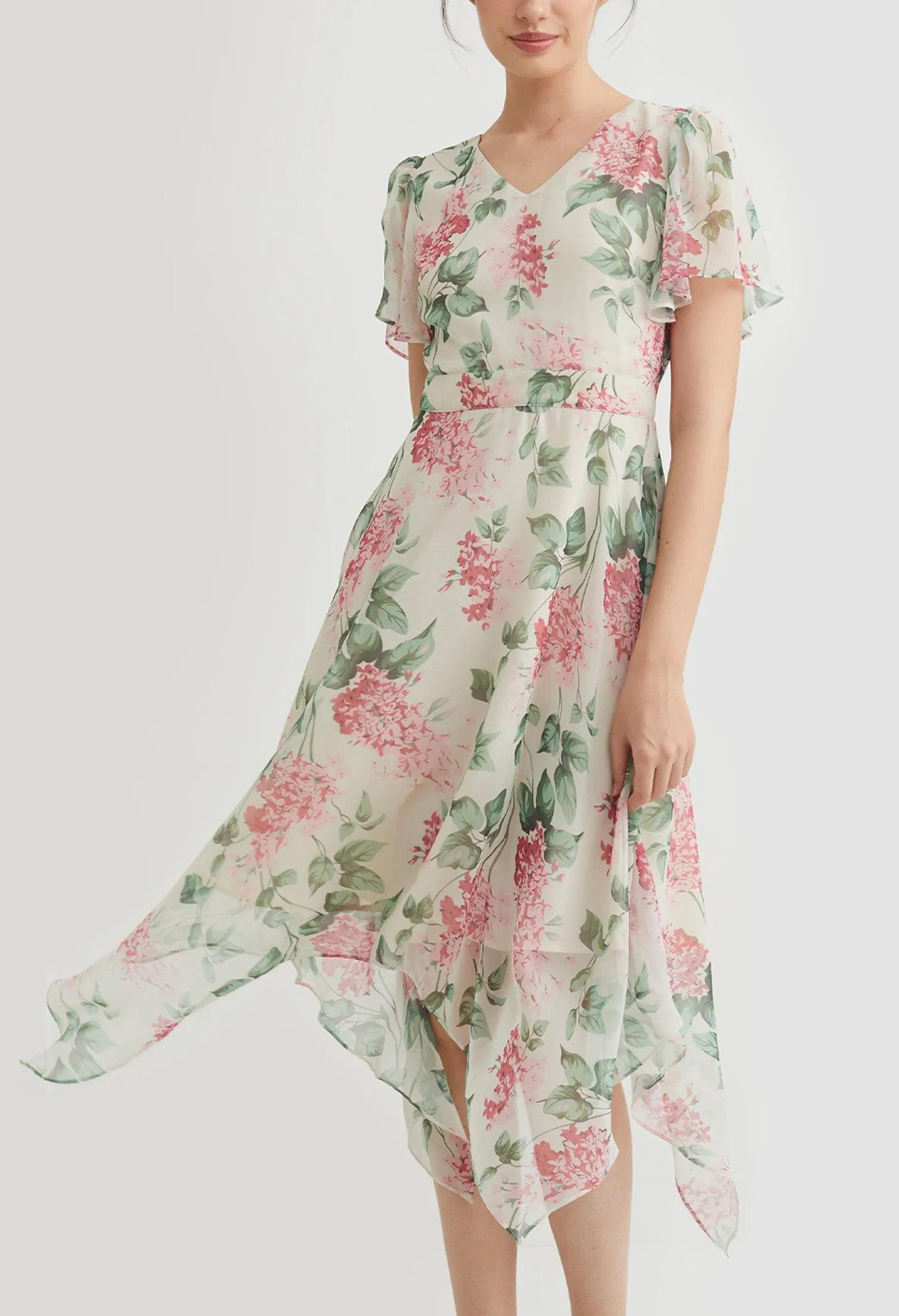 Sweetheart Floral Flowy Dress