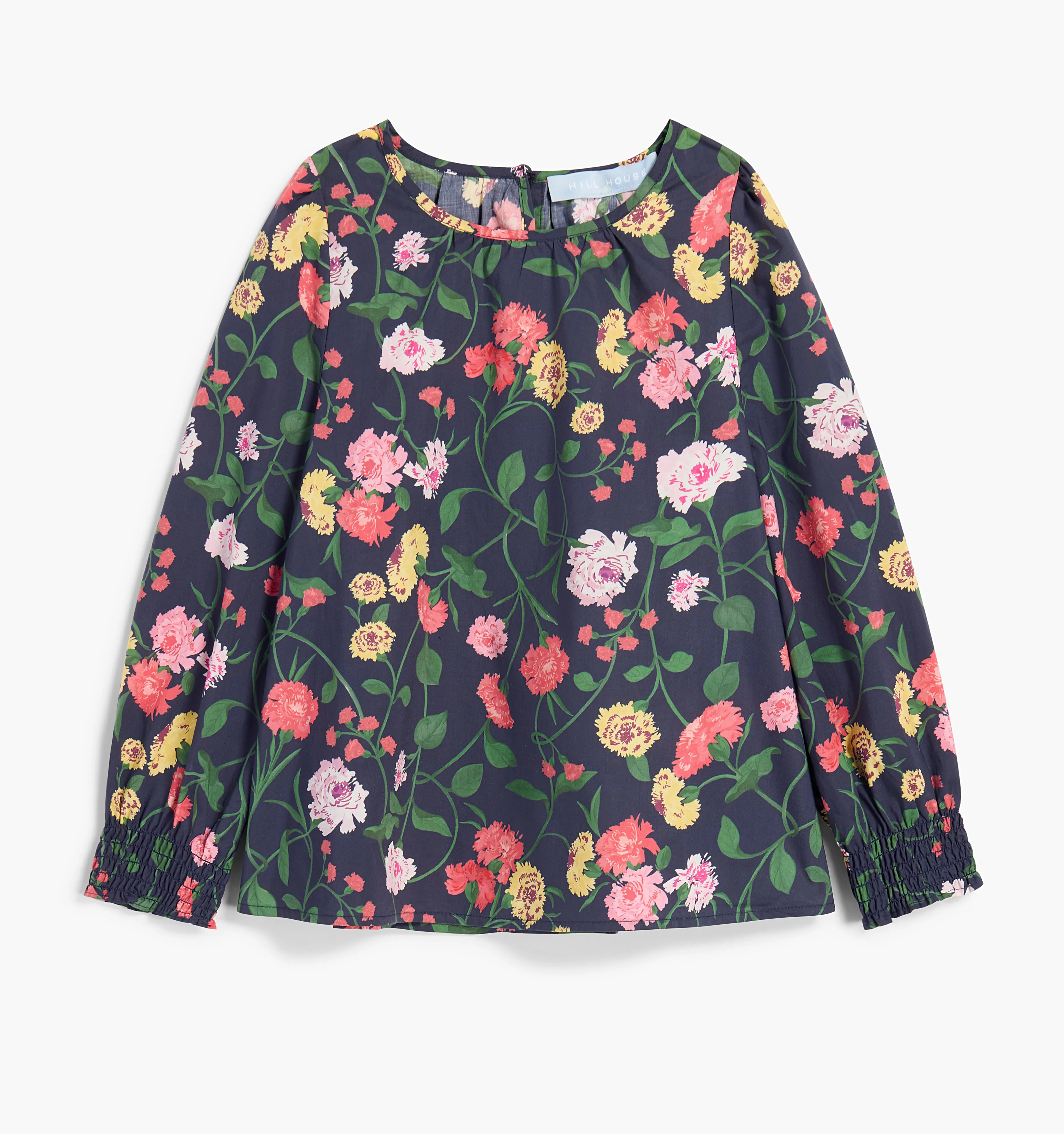 The Tiny Eloise Tunic - Navy Peony Bouquet Cotton