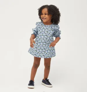 The Tiny Eloise Tunic - Pansy in Blue Multi Cotton