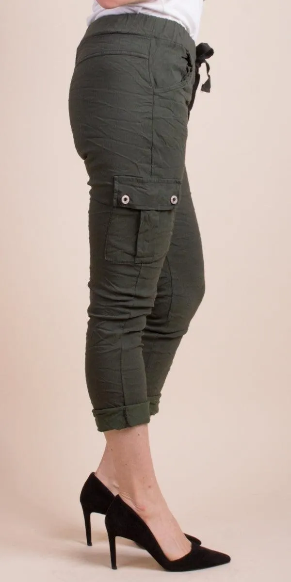 Tie-Waist Cargo Pants