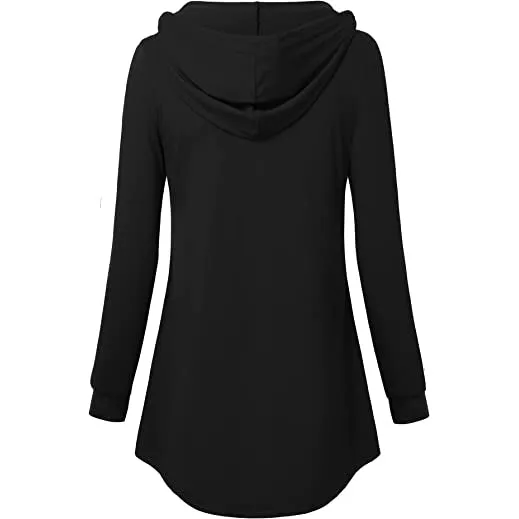 Women's Long Sleeve Hooded Tunic Tops